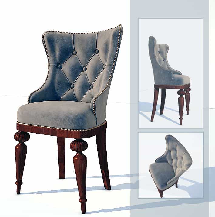 آبجکت صندلی راحتی کلاسیک - 3