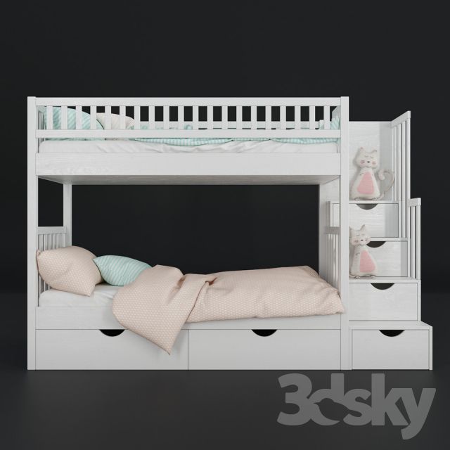 مدل سه بعدی تخت خواب کودک - 9