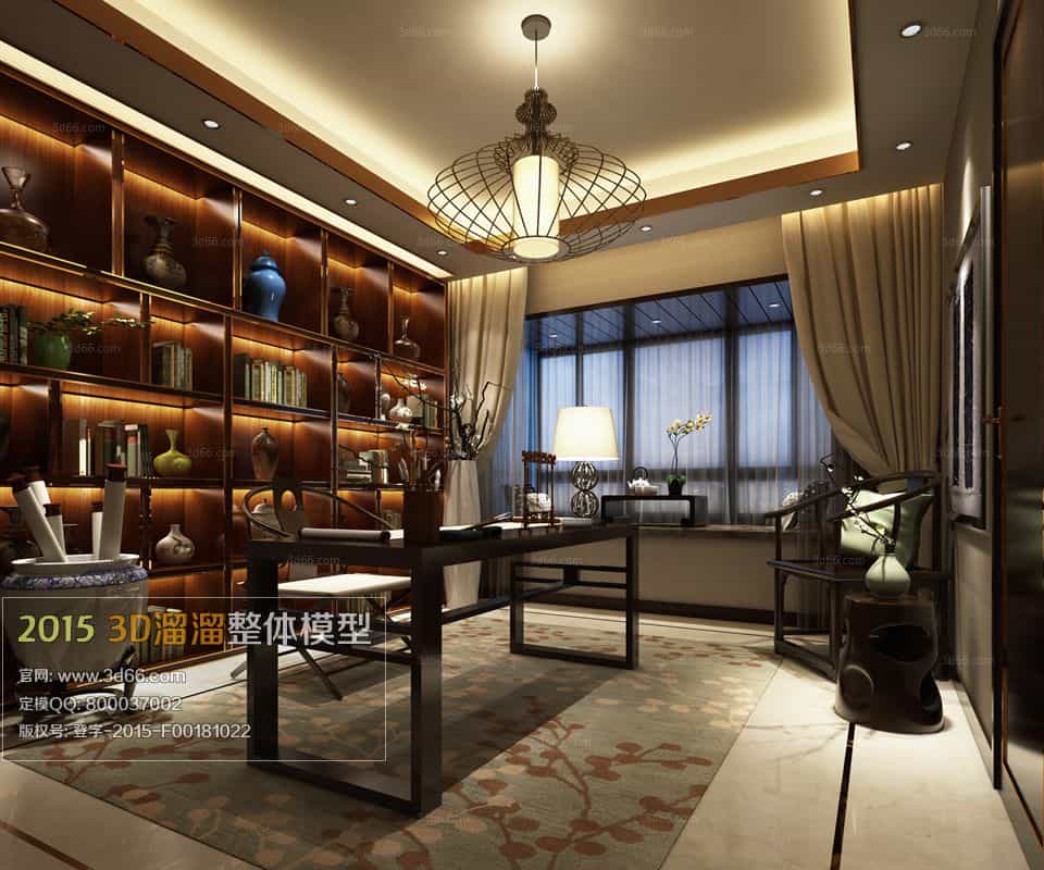 صحنه آماده اتاق مطالعه - 17