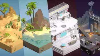 دانلود پروژه انواع محیط بازی Low Poly برای یونیتی
