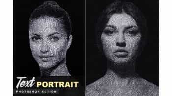 اکشن تایپوگرافی روی چهره در فتوشاپ – Text Portrait Photoshop Action