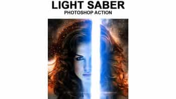 اکشن افکت خط نوری فتوشاپ – Light Saber Photoshop Action