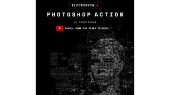 اکشن ساخت تصاویر پیکسلی در فتوشاپ – Blockchain 3 Photoshop Action