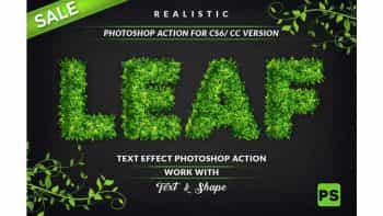اکشن تبدیل متن به برگ برای فتوشاپ – Leaf Text Effect Photoshop Action