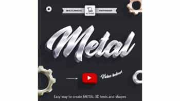 اکشن ایجاد متن فلزی سه بعدی در فتوشاپ – 3D Metal – Photoshop Action