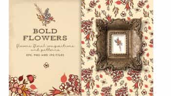 دانلود کلیپ آرت و پترن گل Bold Flowers