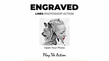 اکشن نقاشی با خط و نقطه در فتوشاپ – Engraved Lines Photoshop Action