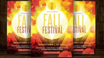 دانلود فایل لایه باز آگهی فروش پاییزه Fall Festival Flyer