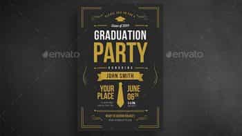 دانلود فایل لایه باز کارت دعوت جشن فارغ التحصیلی Graduation Party Invitation