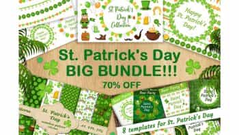 دانلود وکتور روز سنت پاتریک St. Patrick’s Day BIG BUNDLE