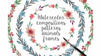 دانلود کلیپ آرت فریم ، حیوانات، پترن Watercolor frames, patterns, animals