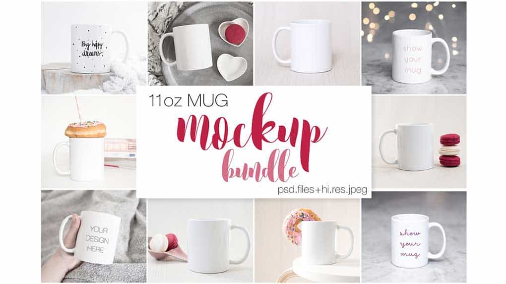دانلود موکاپ ماگ 11oz Ceramic Mug Mockups Bundle II