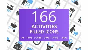دانلود آیکون فعالیت های روزانه Activities Filled Icons