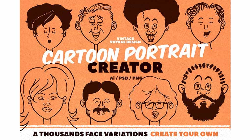 دانلود جعبه ابزار ساخت کاراکتر کارتونی Cartoon Portrait Creator