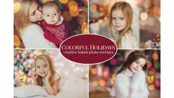 دانلود تصاویر پوششی بوکه Colorful Holidays photo overlays