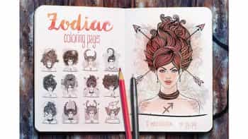 دانلود کلیپ آرت برج های فلکی Coloring Pages: Zodiac Signs Girls