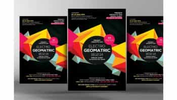 دانلود فایل لایه باز پوستر Electro Vibes Geometric Flyer