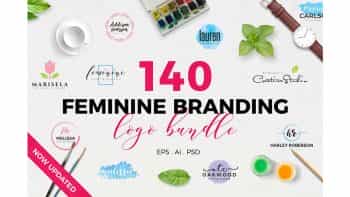 دانلود فایل لایه باز لوگو Feminine Branding Logo Bundle