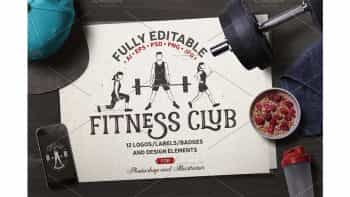 دانلود فایل لایه باز لوگو باشگاه ورزشی Fitness Club