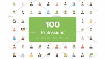 دانلود آیکون تخت Flat Professions Avatar Icons