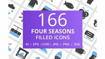 دانلود آیکون فصل های سال Four Seasons Filled Icons
