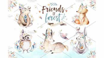 دانلود کلیپ آرت حیوانات Friends of forest