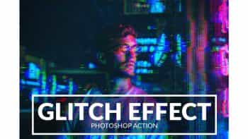 دانلود اکشن افکت نویز و پارازیت Glitch Effect Photoshop Action