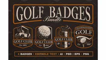 دانلود فایل لایه باز لوگو گلف Golf Logo Templates
