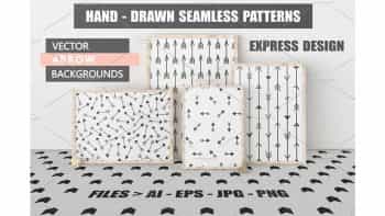 دانلود پترن فلش با طراحی دستی Hand drawn seamless arrow patterns