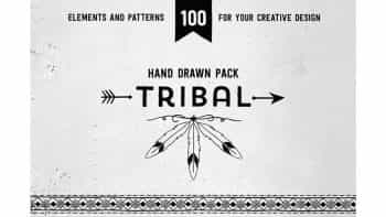 دانلود وکتور سرخ پوستی Hand drawn tribal design vector pack