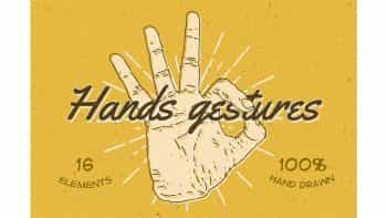 دانلود وکتور دست با طراحی دستی Hands Gestures