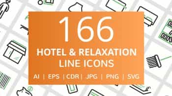 دانلود آیکون هتل Hotel & Relaxation Line Icons