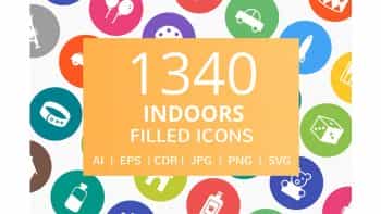 دانلود آیکون گرد Indoors Filled Round Icons