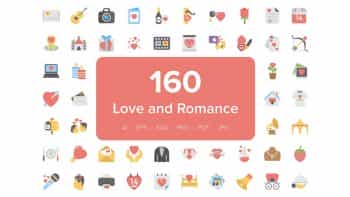 دانلود آیکون عاشقانه Love and Romance Flat Icons
