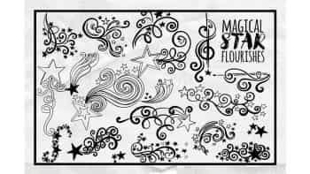 دانلود وکتور ستاره جادویی Magical Star Flourishes