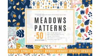 دانلود پترن گلدار Meadow – 50 vector seamless patterns