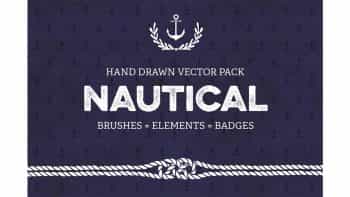 دانلود وکتور دریایی Nautical vector pack