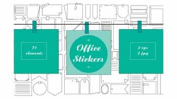 دانلود وکتور برچسب و اتیکت Office Stickers