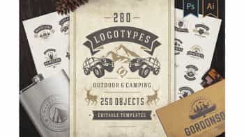 دانلود فایل لایه باز لوگو Outdoor logos and badges