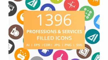 دانلود آیکون گرد Professions Filled Round Icons