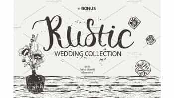 دانلود وکتور کارت دعوت عروسی RUSTIC wedding collection