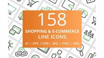 دانلود آیکون خرید آنلاین Shopping & E-Commerce Line Icons