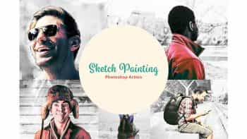 دانلود اکشن فتوشاپ تبدیل عکس به نقاشی Sketch Painting Photoshop Action