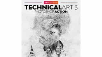 دانلود اکشن فتوشاپ سیاه قلم – TechnicalArt 3 Photoshop Action