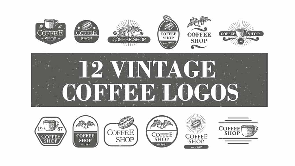 دانلود فایل لایه باز لوگو کافی شاپ Vintage Coffee Logos & Badge