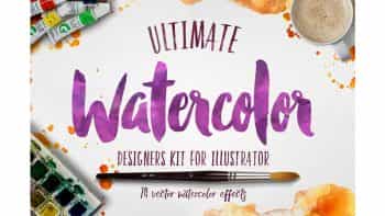 دانلود افکت آبرنگ برای ایلوستریتور Watercolor KIT for Illustrator