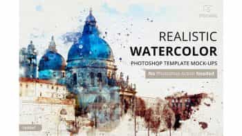 دانلود افکت لایه باز تبدیل تصاویر به نقاشی آبرنگی Watercolor Photoshop Mock-ups