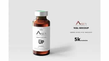 دانلود موکاپ شیشه آمپول Amber Glass Vial Mockup
