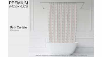 دانلود موکاپ پرده حمام Bath Curtain Mockup Pack