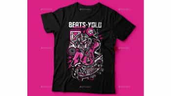 دانلود وکتور تیشرت Beats-Yolo T-Shirt Design